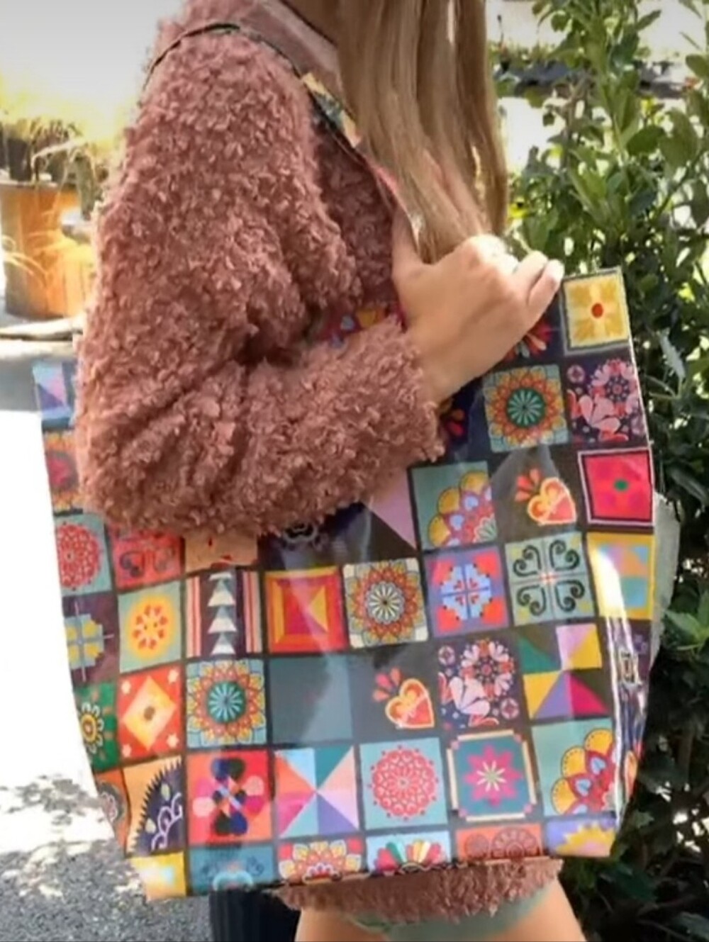 Consuela Allie Tiles Geometric Boho Hippy XL Large Oversized Jumbo Beach Tote Ba